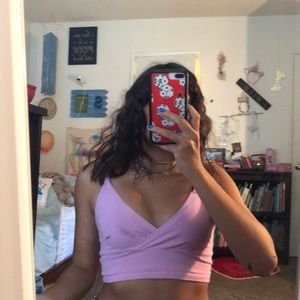 COPY - COPY - COPY - Pink Cropped crosses top